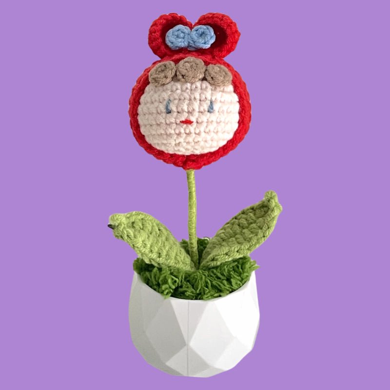 Handcrafted Crochet Girl Flower Planter A7 - Small Beauty