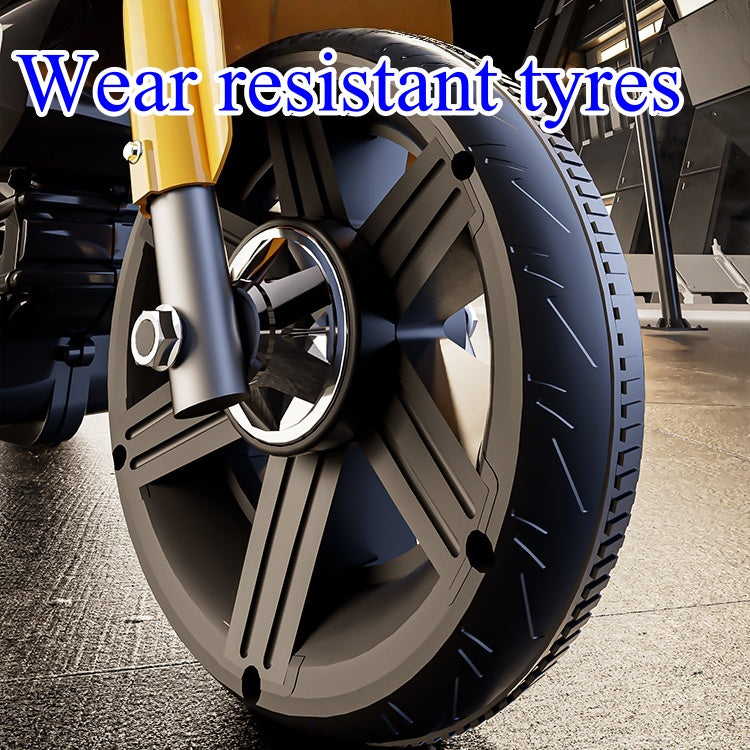 Kids Electric Ride-On Motorcycle, Safe and stable training wheels, Dual Drive, Headlight, Bluetooth, Music