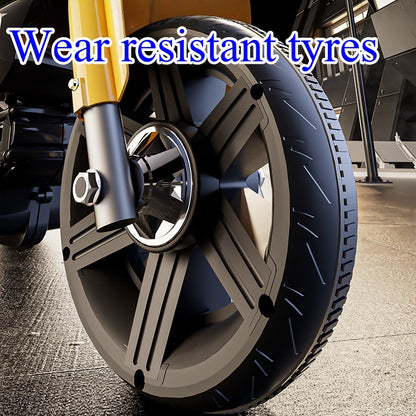 Kids Electric Ride-On Motorcycle, Safe and stable training wheels, Dual Drive, Headlight, Bluetooth, Music