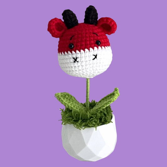 Handcrafted Crochet Cattle Flower Planter A6 - Small Beauty