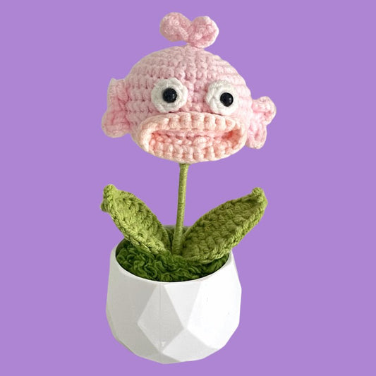 Handcrafted Crochet Fish Flower Planter A10 - Small Beauty