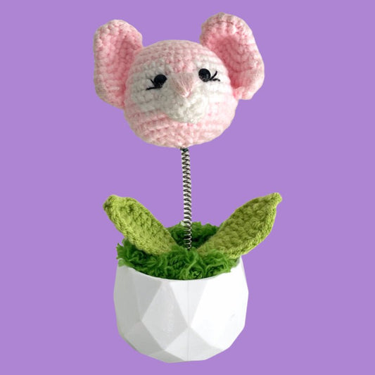 Handcrafted Crochet Owl Flower Planter A2 - Small Beauty