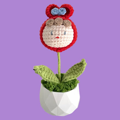 Handcrafted Crochet Girl Flower Planter A7 - Small Beauty
