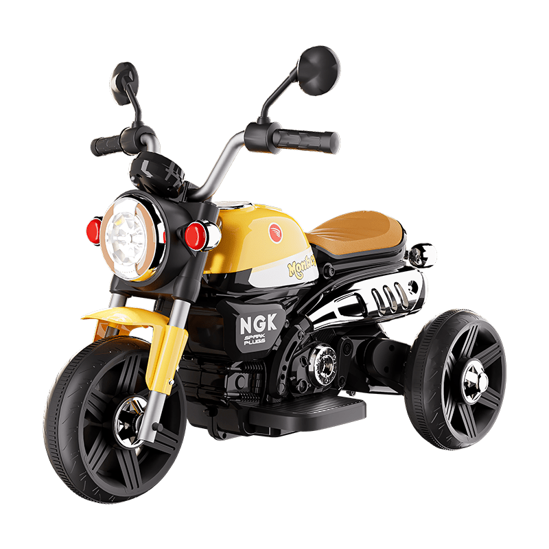 Kids Electric Ride - On Motorcycle, Safe and stable training wheels, Dual Drive, Headlight, Bluetooth, Music - Small Beauty