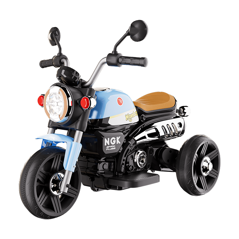Kids Electric Ride - On Motorcycle, Safe and stable training wheels, Dual Drive, Headlight, Bluetooth, Music - Small Beauty