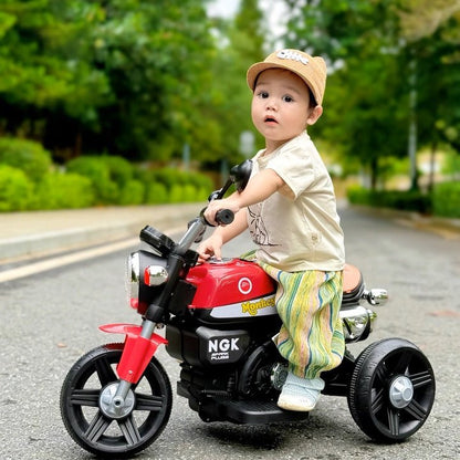 Kids Electric Ride - On Motorcycle, Safe and stable training wheels, Dual Drive, Headlight, Bluetooth, Music - Small Beauty
