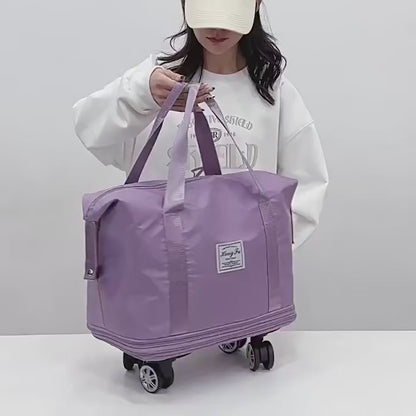 Expandable Waterproof Wheeled Travel Bag with Large Capacity